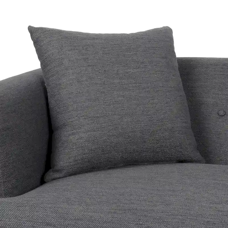 3-Seater Upholstered Sofa Mid-Century Modern Design Birch Wood Legs 73.5