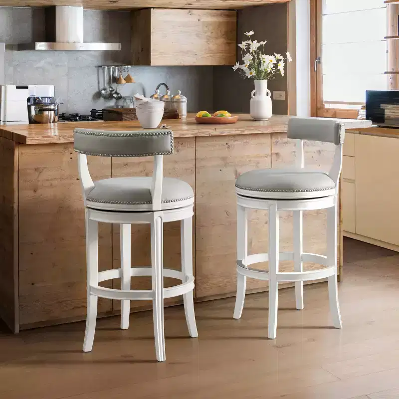 Set of 2 Hanover Swivel Bar Height Stools - Alaterre Furniture