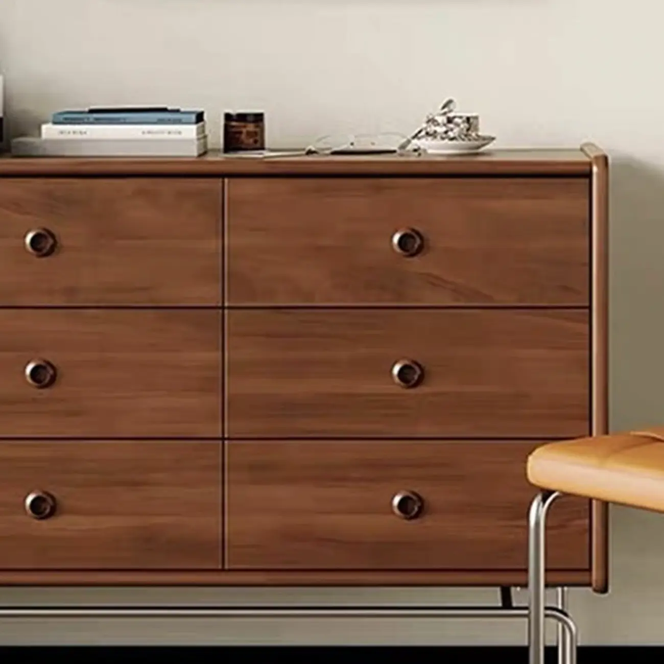 Trendy Lumber Cocoa Chest with 9 Drawers and Metal Base