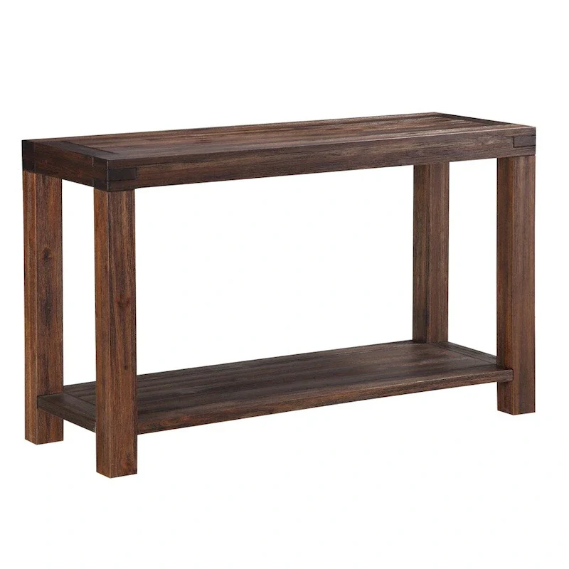 Solid Wood Console Table in Brick Brown