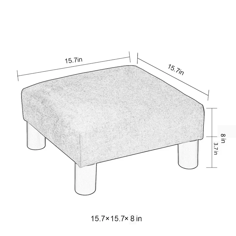 Adeco Ottoman Upholstered Fabric Footrest Pet Steps Dog Stair Stool