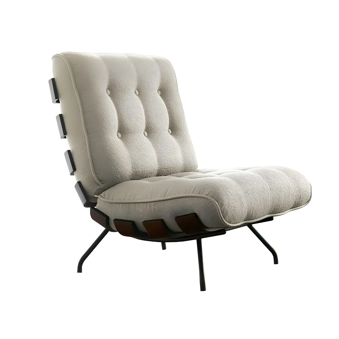 Traditional Tufted Mohair Reclining Accent Chair