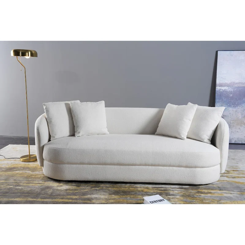 Haas Japandi Style Luxury Modern Boucle Fabric Curved Sofa