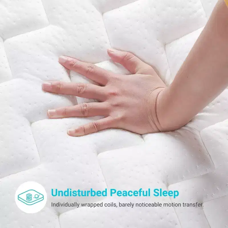 Serweet 14 inch Breathable Bamboo Charcoal Hybrid Mattress King