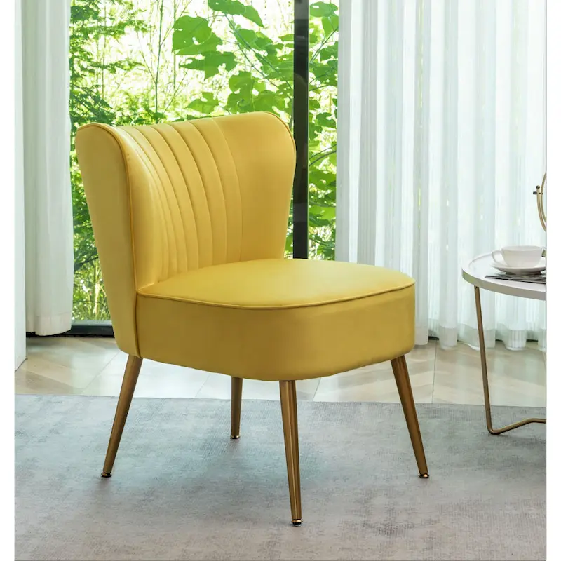 Sauter 23.2 Wide Mid-Century Modern Microfiber Accent Chair with Metal Leg