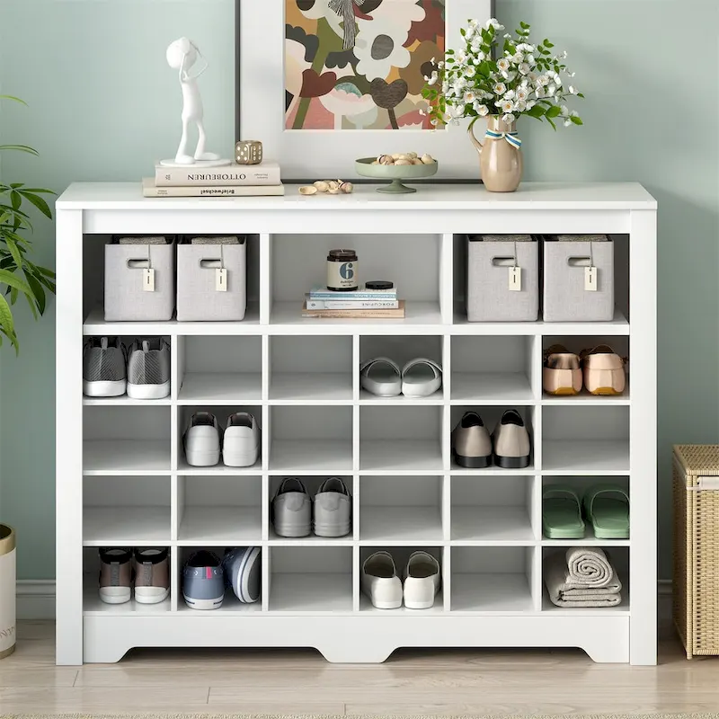 Merax Sleek Design 24 Shoe Cubby Console