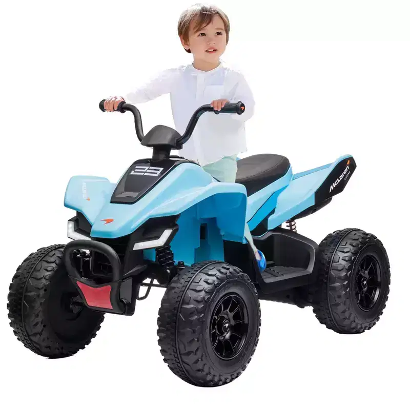 Acekool 12V Kids Ride-On BMW Motorcycle with Remote, 2 Speeds, Music, USB, LED Lights & Training Wheels  White