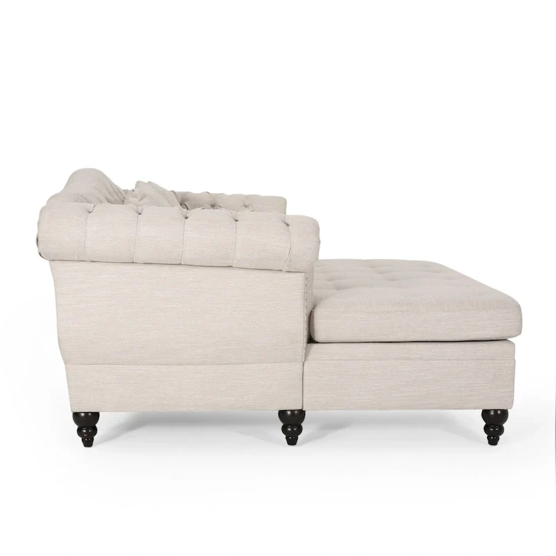 Wellston Tufted Double Chaise Lounge by Christopher Knight Home - 62.50 L x 58.50 W x 34.00 H