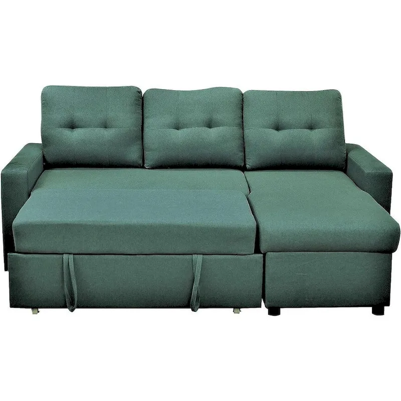 US Pride Furniture 79.92 inch Convertible L-Shaped Sectional Sleeper Sofa Bed Stylish Apartment Furniture