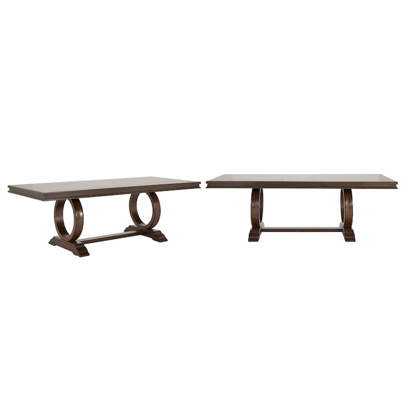 Tallinn Wood Extendable Trestle Base Dining Table - Cherry Brown