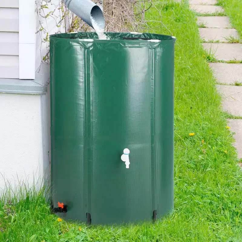 Karl Home 100 Gallon Portable Green Rain Barrel Collapsible Tank