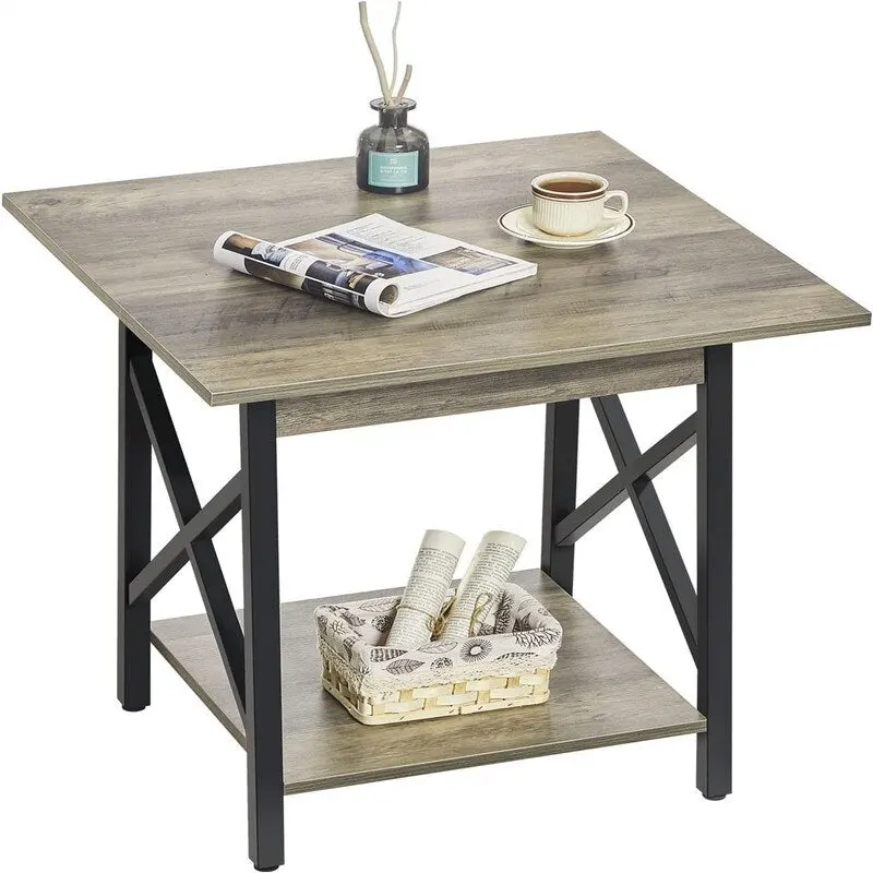 End Table 24 inch Industrial Design Large Side Table - 23.62D x 23.62W x 23.43H