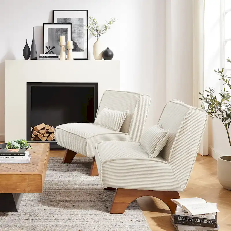 Art Leon Set of 2 Polyester Accent Chair