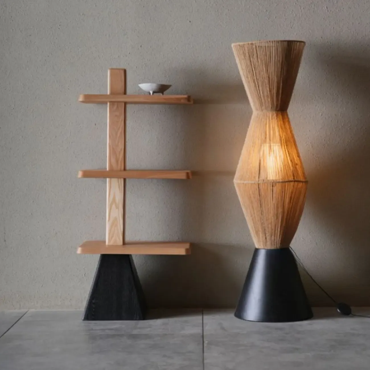 Elegant Ash Wood Open Back Display Vertical Bookcase