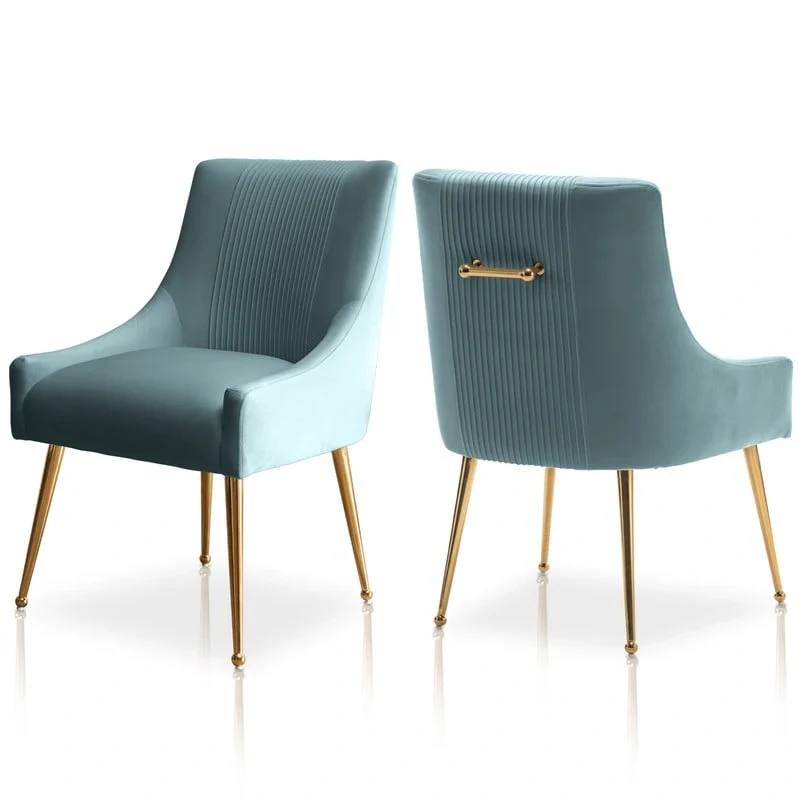 Upholstered Accent Chair Set of 2 with Rear Handle