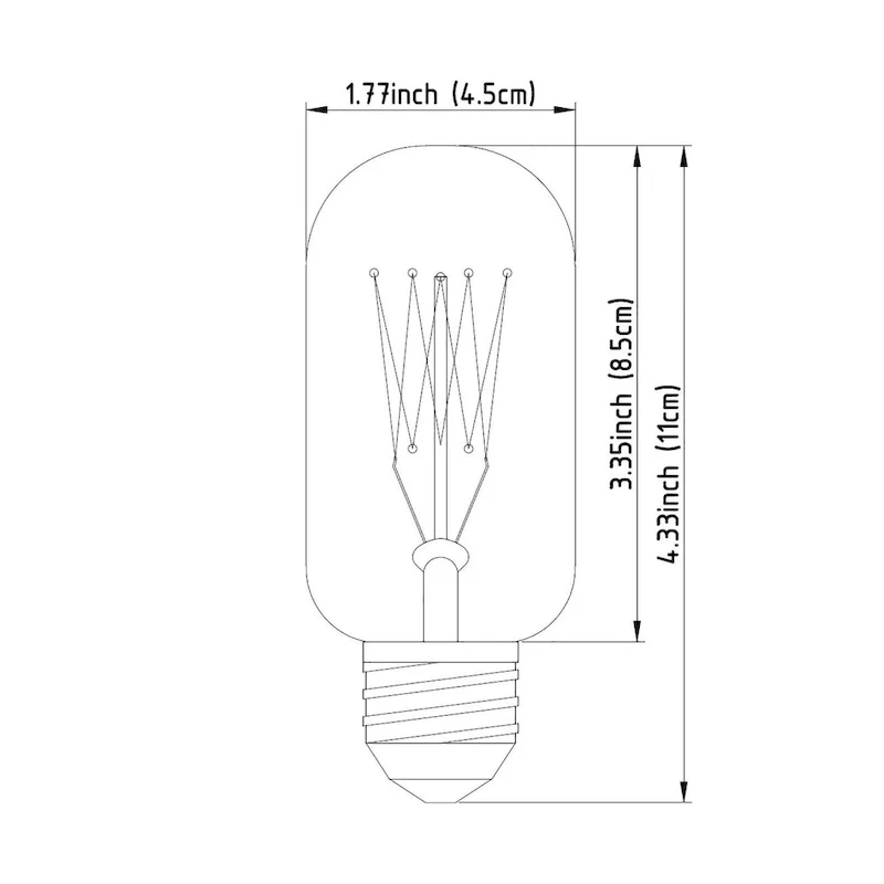 Filament E26 40W Bulb - Clear - 1.5 W x 1.5 D x 4 H