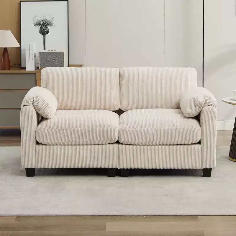 Hyleory 60.6'' Upholstered Corduroy Reception Loveseat Sofa Couch