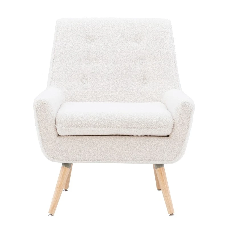 Arlo White Faux Sherpa Accent Chair