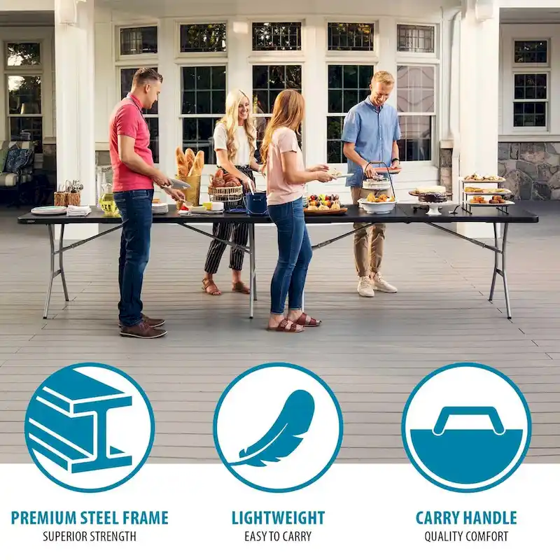 Lifetime 6-Foot Fold-In-Half Table, Black (Light Commercial)