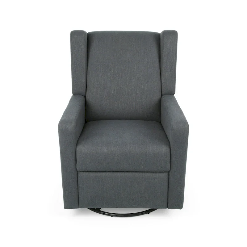 Hounker Contemporary Upholstered Swivel Recliner by Christopher Knight Home
