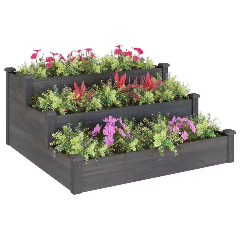 vidaXL Garden Raised Bed Strawberry Planter Vegetable Herb Bed Solid Wood Fir