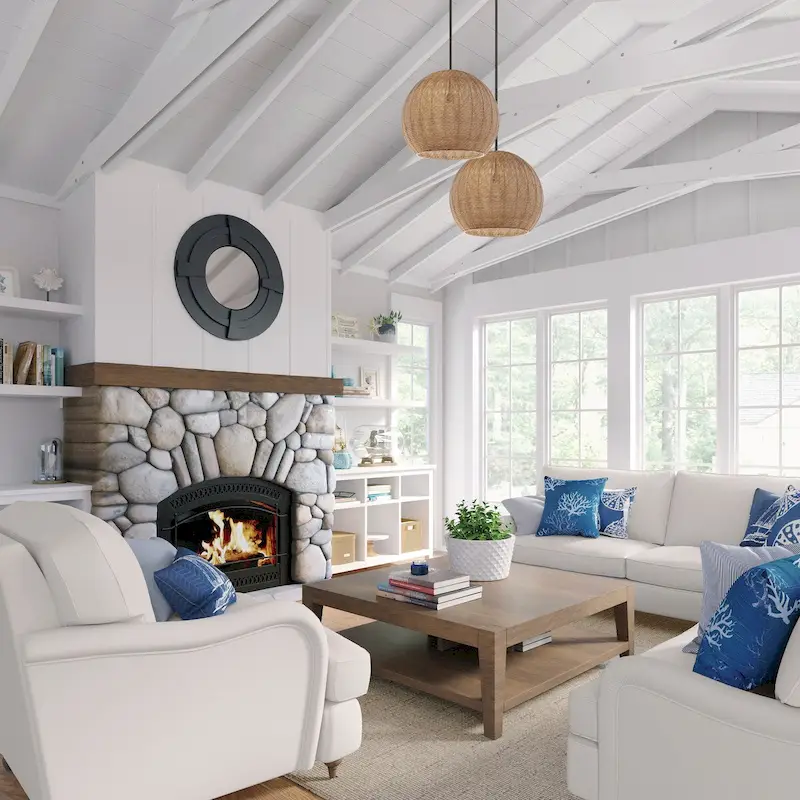 Millennium Lighting Elise Natural Rattan 1 Light Dome Pendant Fixture