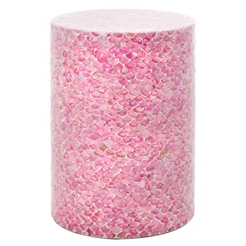 Dark Pink Round Accent Side Table, 14