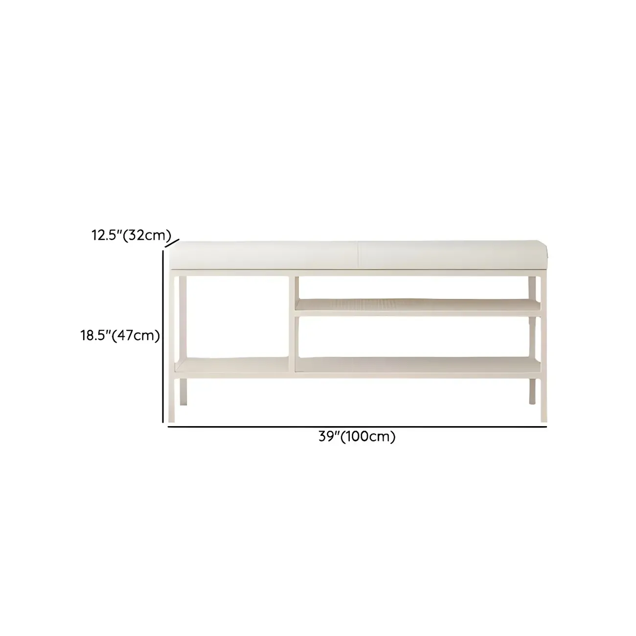 Elegant Oval Metal Cushioned Shoe Rack Bench