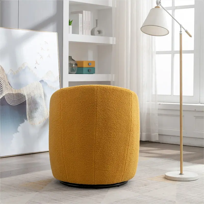 Teddy Fabric Swivel Accent Armchair Barrel Chair