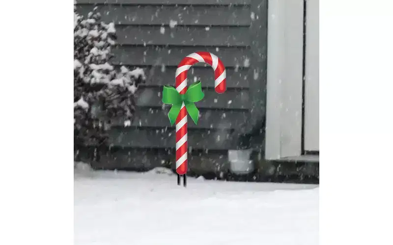 Briarwood Lane Christmas Candy Cane Metal Yard Art 32x12 For Christmas Metal Art