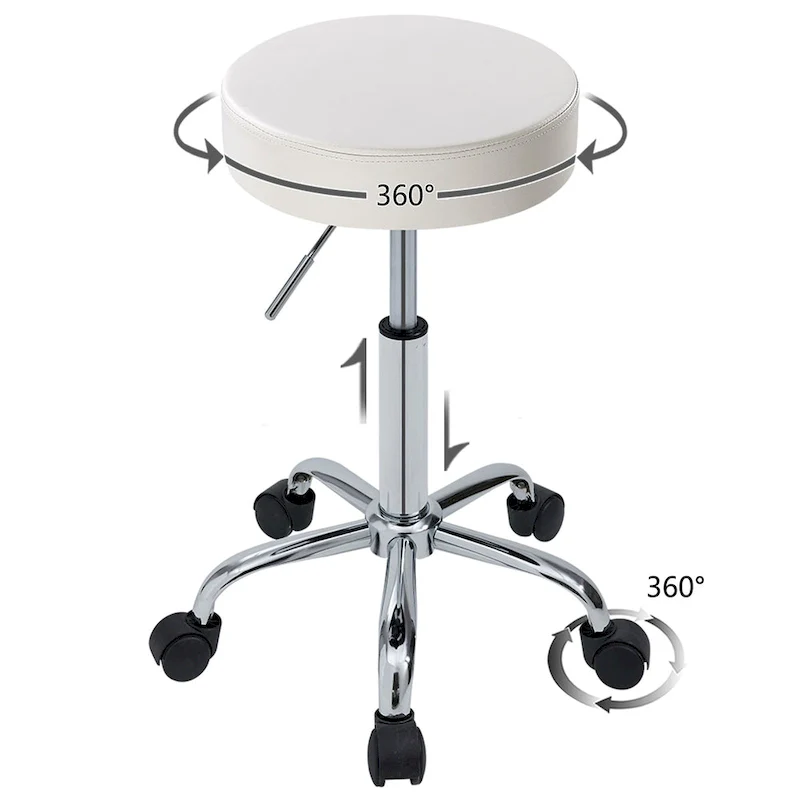 Backless PU Leather Salon Spa Rolling Stool