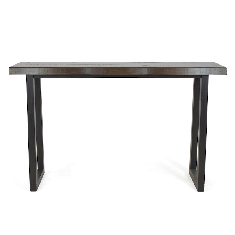 Steve Silver Joliet Live Edge Distressed Cherry and Ebony Console Bar Table