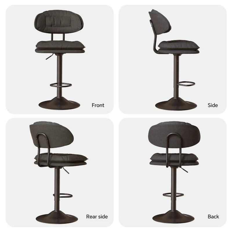 Set of 2 Swivel Bar Stools Adjustable Counter Height