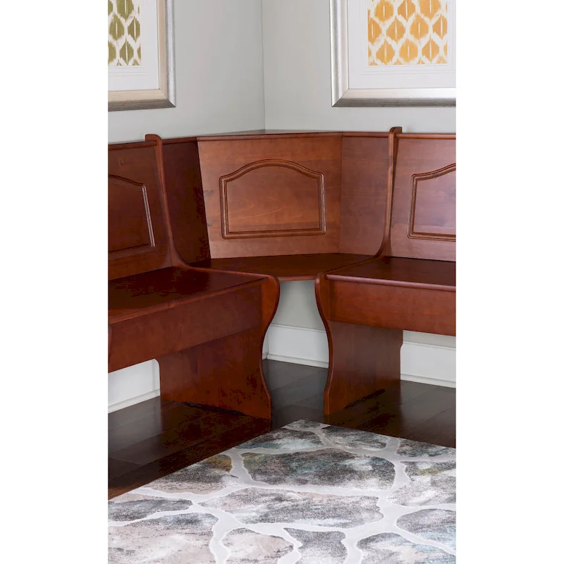 Linon Riki Corner Bench Dark Brown