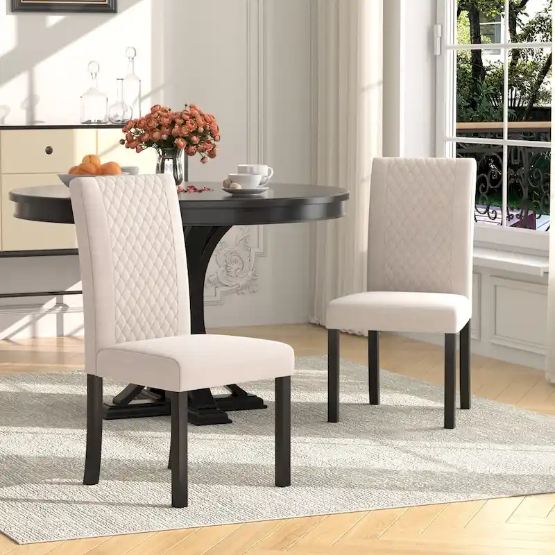 Upholstered Dining Chairs Set of 4 Parson Classic Upholstered Dining Chair,Modern 37 Parson Chairs