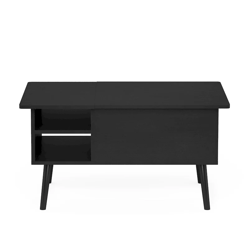 Lift Top Coffee Table with Wooden Legs, Americano / Solid White / French Oak Grey, Seats 1