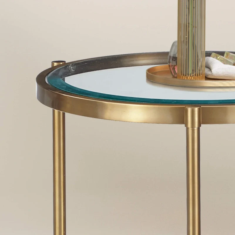 Tempered Glass Small Round End Table