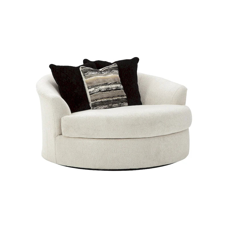 Oversized Round Swivel Chair - 58W x 54D x 39H