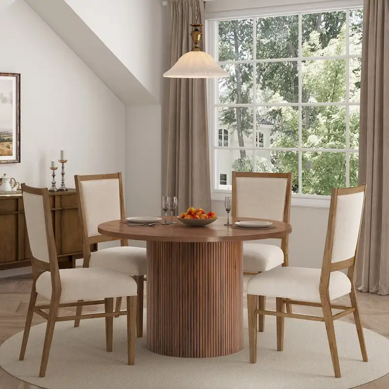 Round Kitchen Table Solid Wood Dining Table