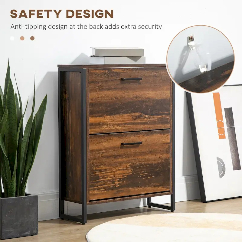 QQ Shoe Cabinet with 2 Flip Drawers