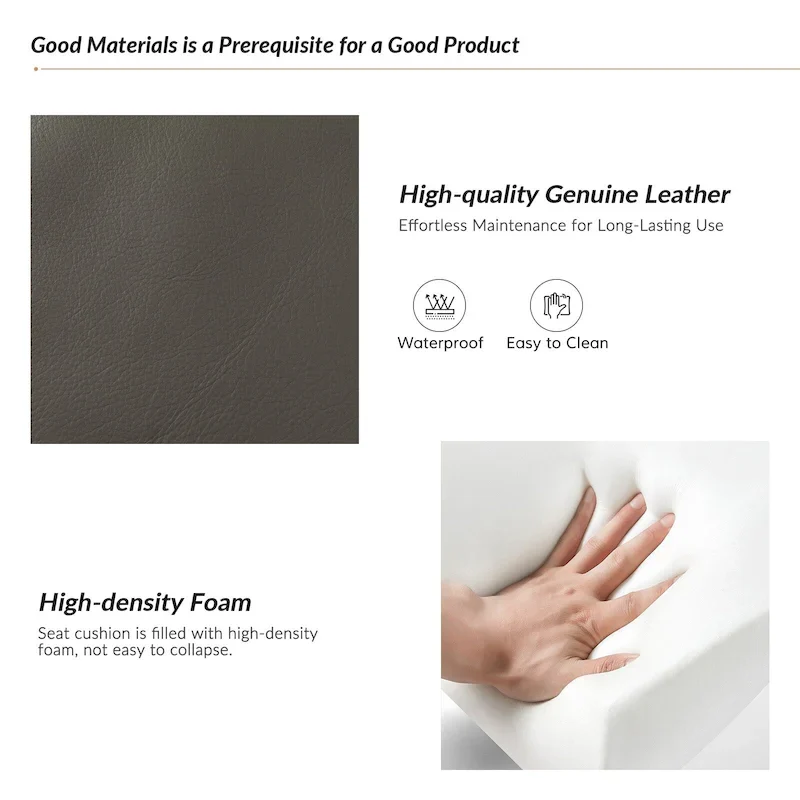 Fiacro 30.31Wide Modern Genuine Leather Wingback Swivel Rocker Recliner with Nailhead Trims