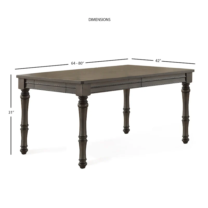 Lockwood 80-Inch Wooden Dining Table - Grey