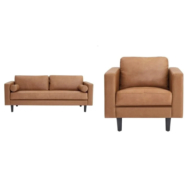 Genuine Mid-Century Leather Sofa