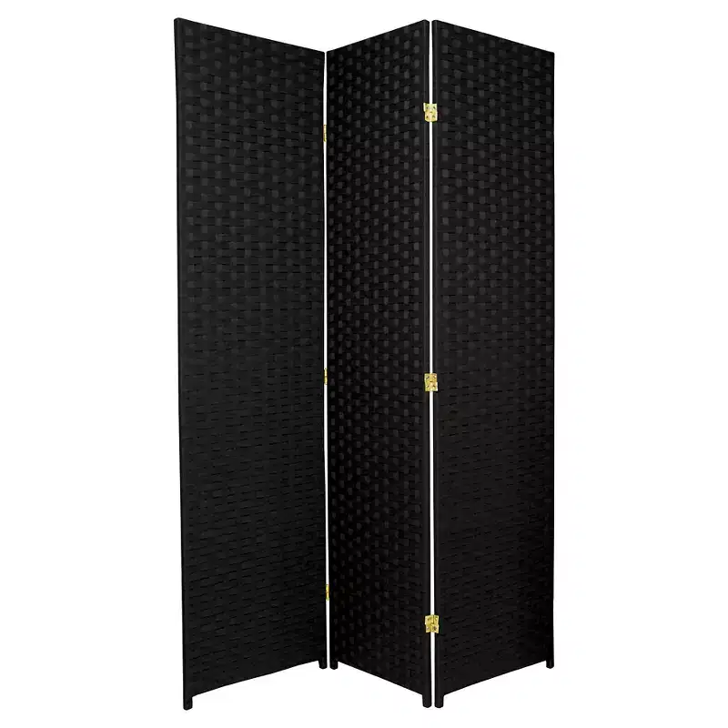 6 ft. Tall Woven Fiber Room Divider (3 Panels) - Oriental Furniture