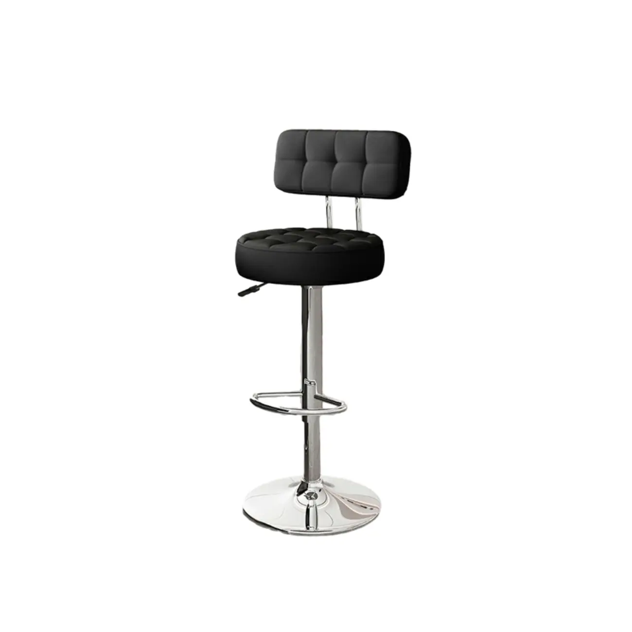 Leather Upholstered Adjustable Swivel Bar Stools