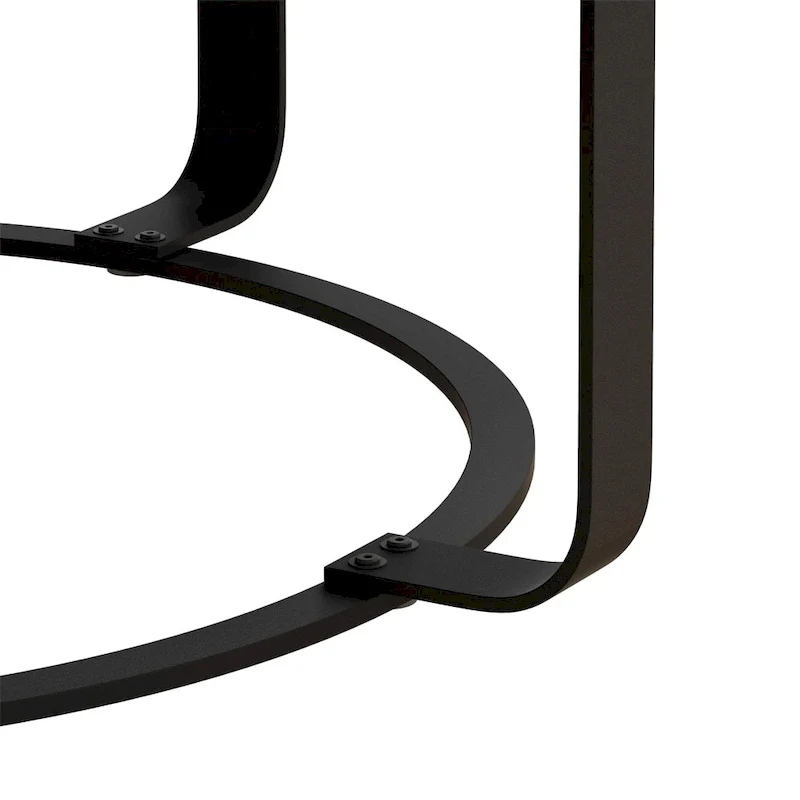 Round Wood Coffee Table with 6-Curved Metal Legs, Modern Style – Black / Gold