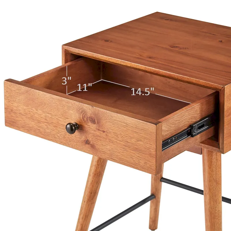 Aksel Wood 1-drawer End Table by iNSPIRE Q Modern