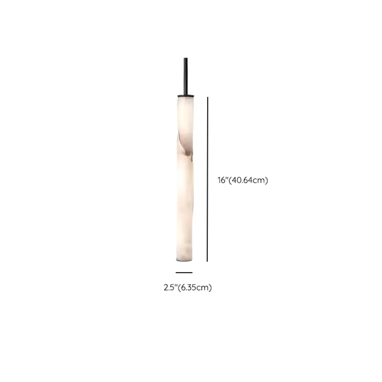 Modern Black Metal Alabaster Cylinder LED Pendant Light