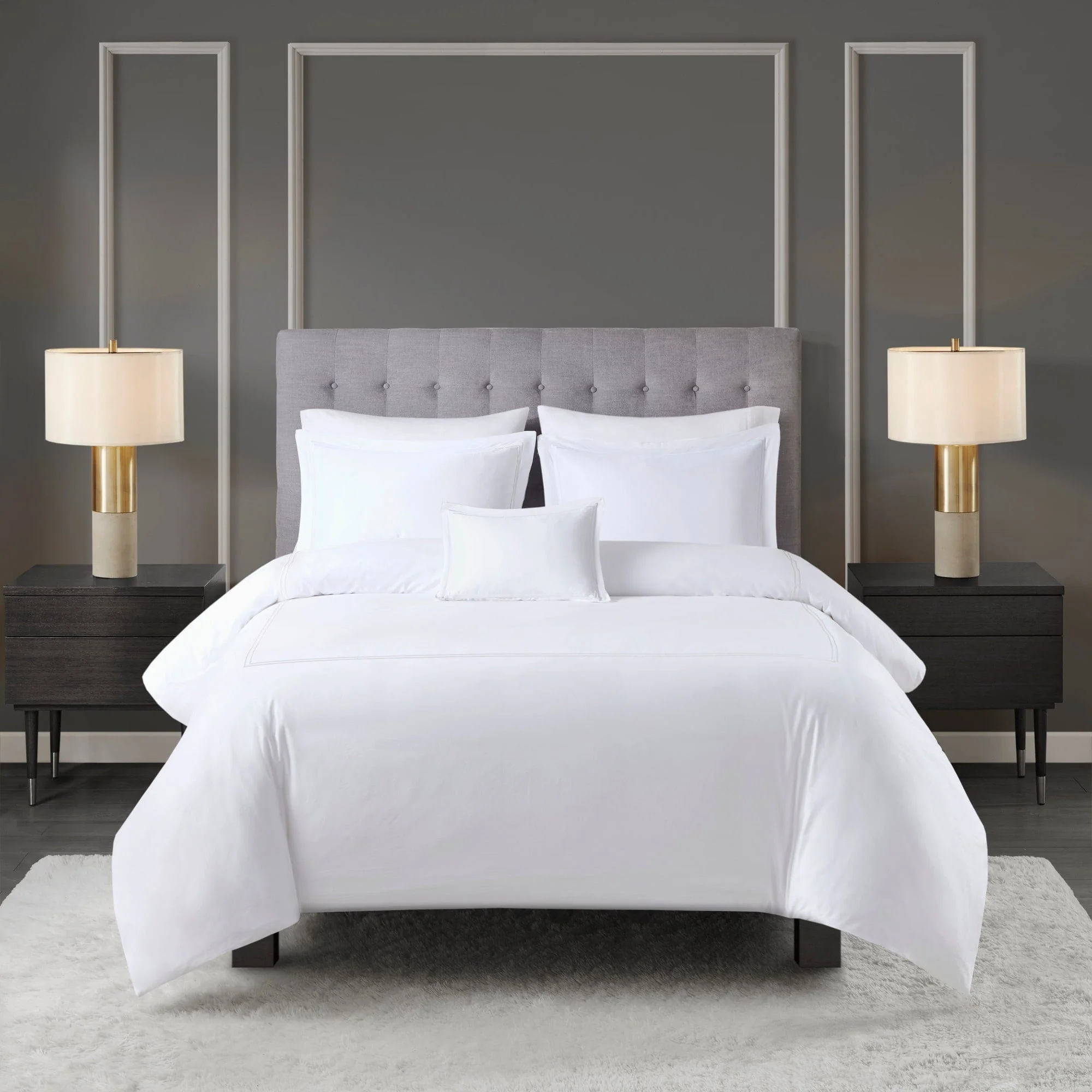 Madison Park Signature 500 Thread Count Luxury Collection 100% Cotton Sateen Embroidered Duvet Cover Set