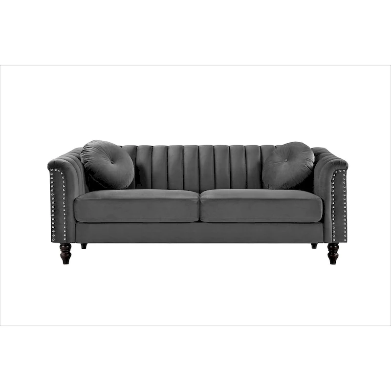 Hills Tufted Back Nailhead 75.2 Sofa